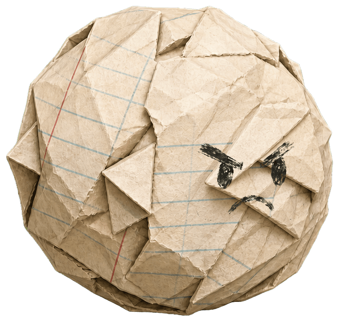 The crumpled paperball hero